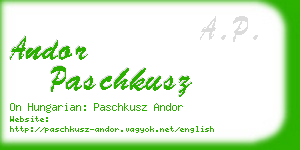 andor paschkusz business card